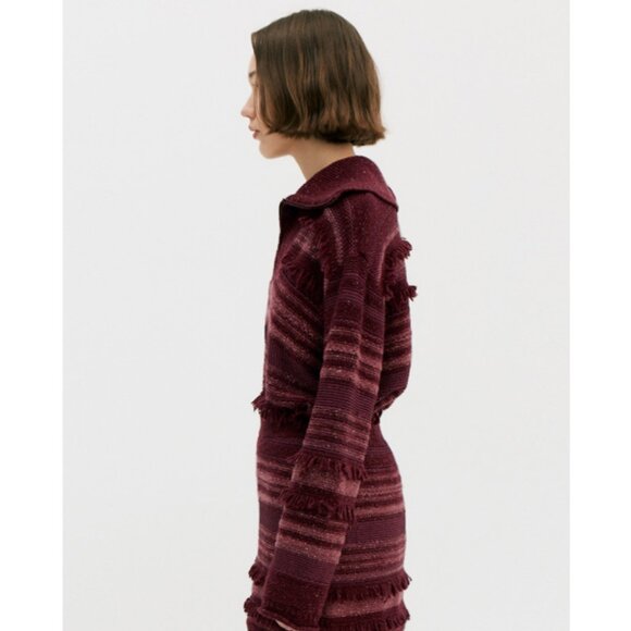 WNDERKAMMER Multi Yarn Knit Zip-up Purple Wool Sweater Top Size Small - Picture 2 of 11